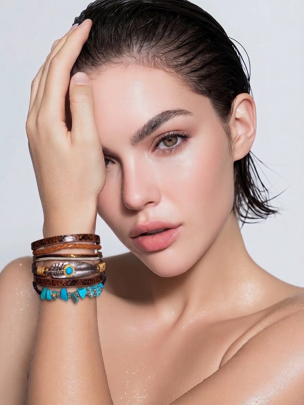 Turquoise Multi-Stack Women's Bracelet - Picture 2 of 8